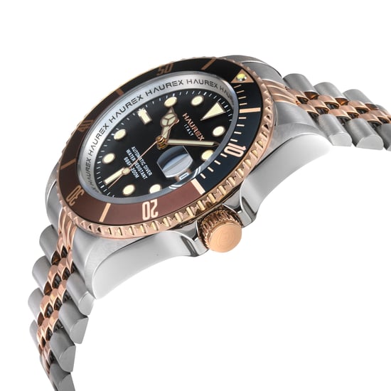 Eterno Brown Bezel Black Dial Two Toned Stainless Steel Bracelet Watch - Image 3