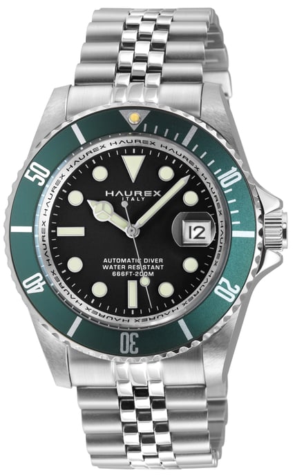 Eterno 316L Stainless Steel Case Green Bezel Black Dial Stainless steel Bracelet Watch - Image 1