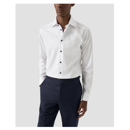 Eton Navy details signature twill shirt 100012358 - Image 3