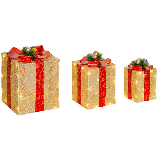 4goodz Set 3st kerstfiguur verlichte cadeauset met 58 led - Image 1