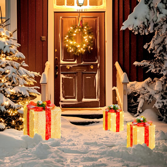 4goodz Set 3st kerstfiguur verlichte cadeauset met 58 led - Image 3