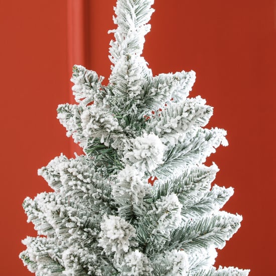 Homcom 4goodz kunstkerstboom slank met sneeuw 180 cm groen/ - Image 5