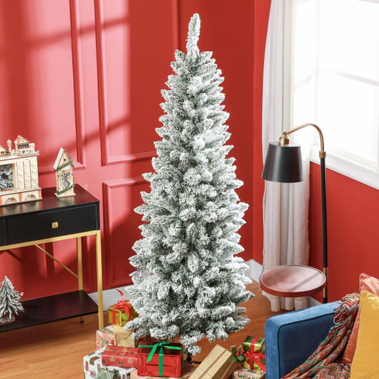 Homcom 4goodz kunstkerstboom slank met sneeuw 180 cm groen/ - Image 6
