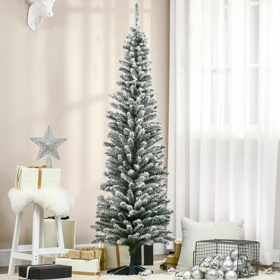 4goodz Kunstkerstboom slank met sneeuw 210cm groen/ - Image 3