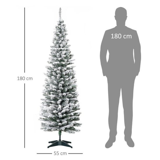 4goodz Kunstkerstboom slank met sneeuw 210cm groen/ - Image 5