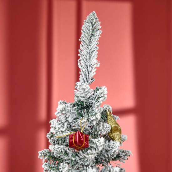 4goodz Kunstkerstboom slank met sneeuw 210cm groen/ - Image 6