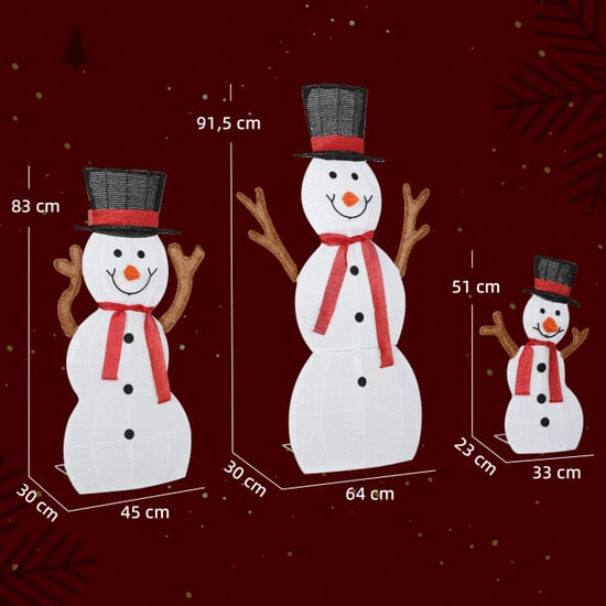 4goodz Kerstfiguur set van sneeuwmannen met verlichting 148 led - - Image 5