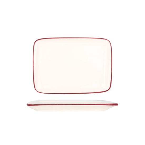 Bonna Serveerschaal linea burgundy porselein 23x16 cm set van 2 - Image 1