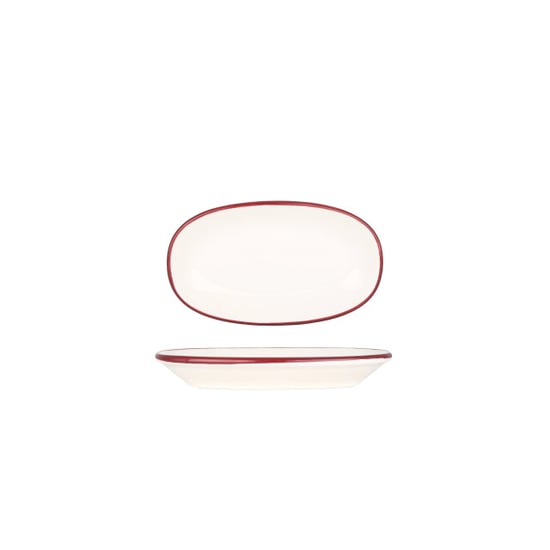 Bonna Serveerschaal linea burgundy porselein 15x8.5 cm set van 4 - Image 1