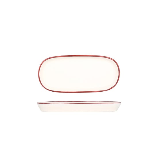 Bonna Serveerschaal linea burgundy porselein 21 cm set van 2 - Image 1