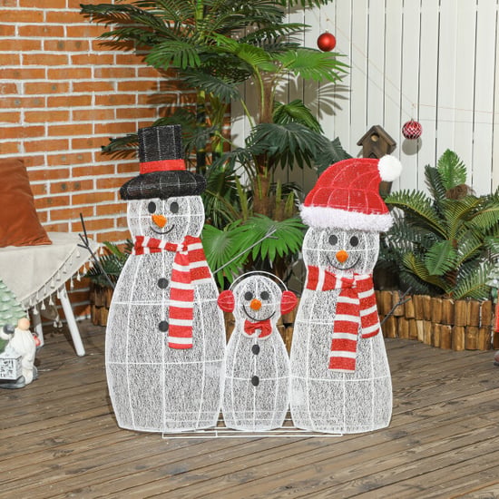 4goodz Kerstfiguur set van sneeuwmannen met verlichting 148 led - - Image 3
