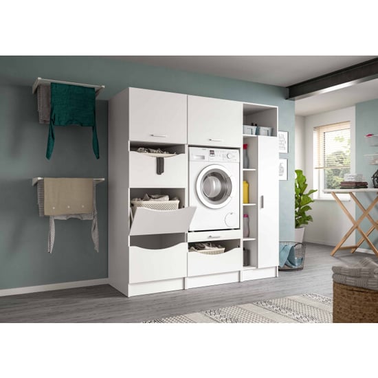 Furnilux Wasmachine ombouw free 3 delige set in wit 166x195x68 cm - Image 5