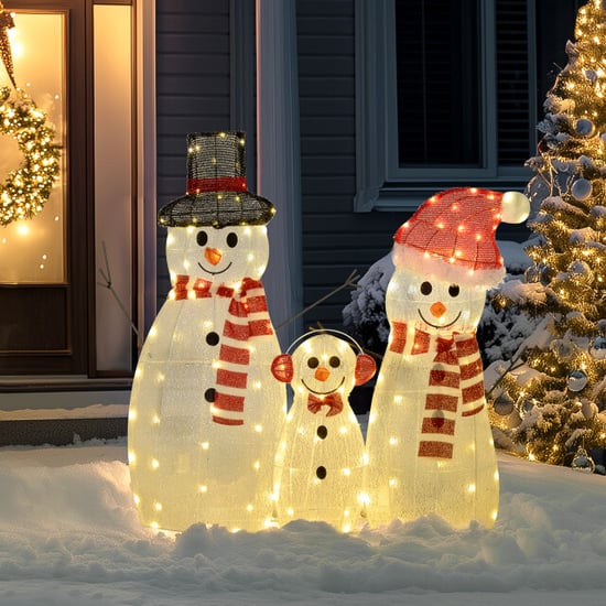 4goodz Kerstfiguur set van sneeuwmannen met verlichting 148 led - - Image 4