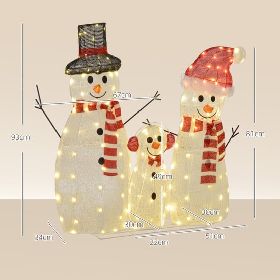 4goodz Kerstfiguur set van sneeuwmannen met verlichting 148 led - - Image 5