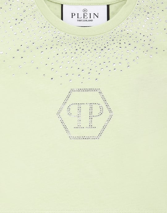 Cropped T-Shirt Strass Round Neck Ss Hexagon - Image 2