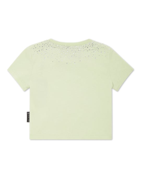 Cropped T-Shirt Strass Round Neck Ss Hexagon - Image 3