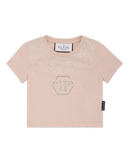Cropped T-Shirt Strass Round Neck Ss Hexagon - Image 1