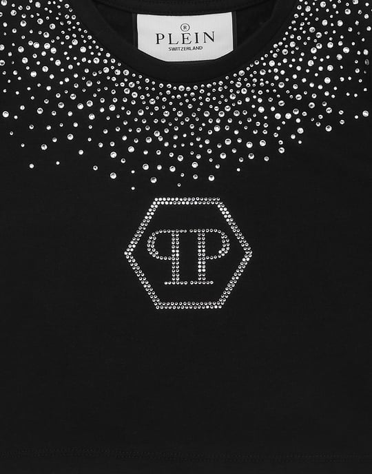Cropped T-Shirt Strass Round Neck Ss Hexagon - Image 2
