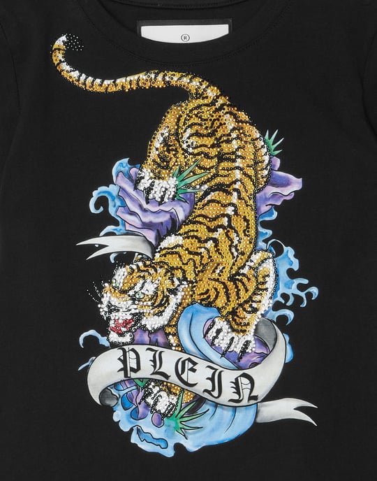 T-Shirt Round Neck With Crystals Tattoo - Image 2