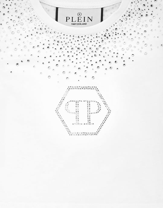 Cropped T-Shirt Strass Round Neck Ss Hexagon - Image 2