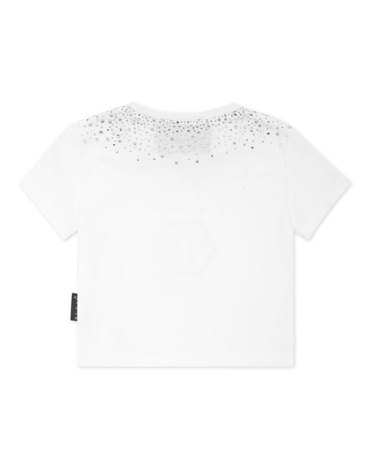 Cropped T-Shirt Strass Round Neck Ss Hexagon - Image 3