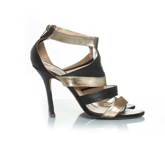 Jimmy Choo sandalen met bandjes in zwart en goud - Image 4