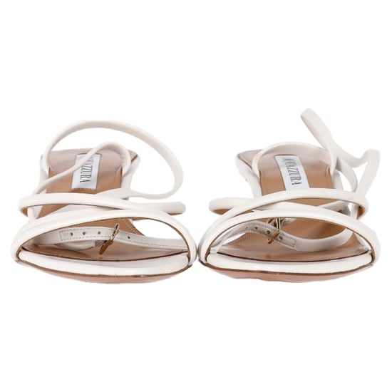 Aquazzura Roy 50 Sandals in White Leather - Image 3