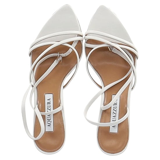 Aquazzura Roy 50 Sandals in White Leather - Image 4