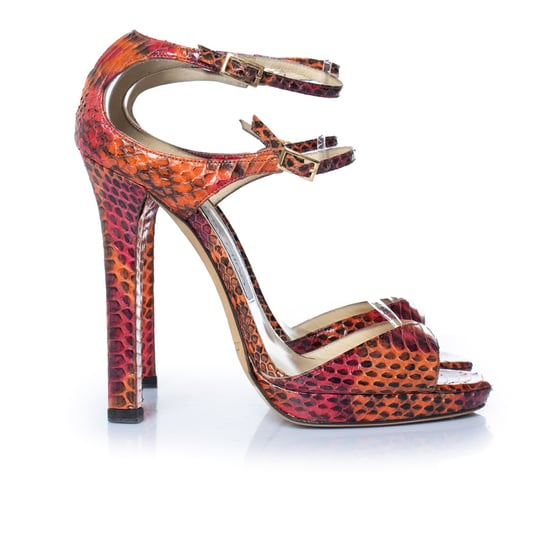Jimmy Choo Python sandal in orange and pink - Image 3