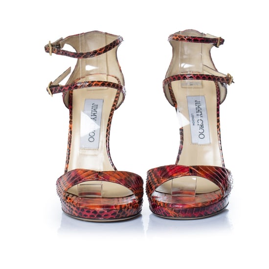 Jimmy Choo Python sandal in orange and pink - Image 4