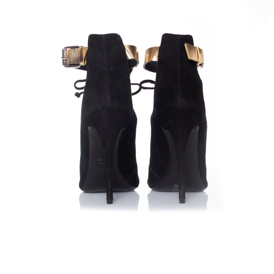 Giuseppe Zanotti x Anja Rubik Zwarte suède gladiator sandaal - Image 3
