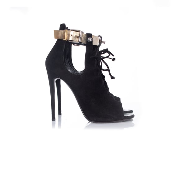 Giuseppe Zanotti x Anja Rubik Zwarte suède gladiator sandaal - Image 4