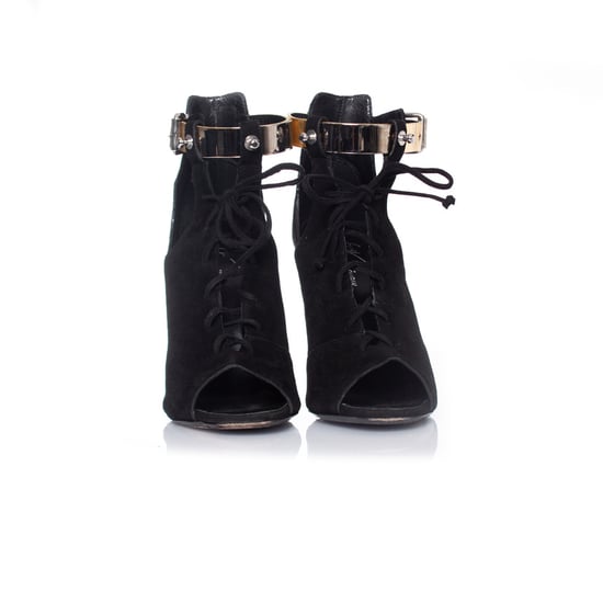 Giuseppe Zanotti x Anja Rubik Zwarte suède gladiator sandaal - Image 5