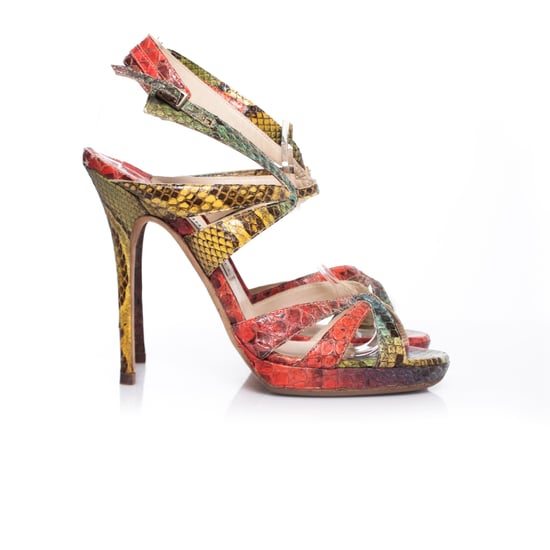 Jimmy Choo flerfärgade pytonsandaler. - Image 4