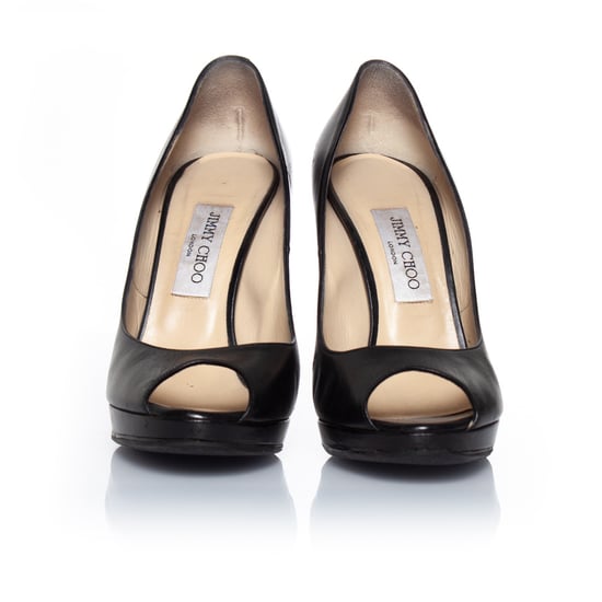 Jimmy Choo black leather platform peep-toe pump - Image 3