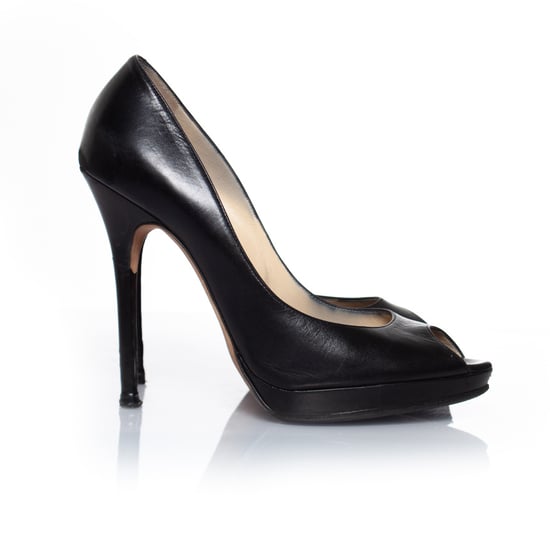 Jimmy Choo black leather platform peep-toe pump - Image 4
