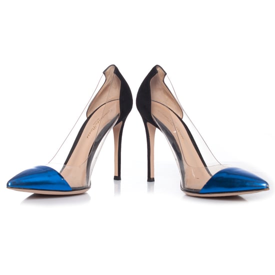 Gianvito Rossi Plexi metallic blå pumps - Image 5