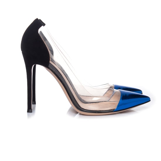 Gianvito Rossi Plexi metallic blå pumps - Image 6