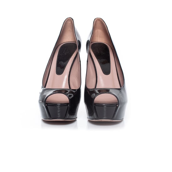Gucci patent leather peep toe platform pumps - Image 5