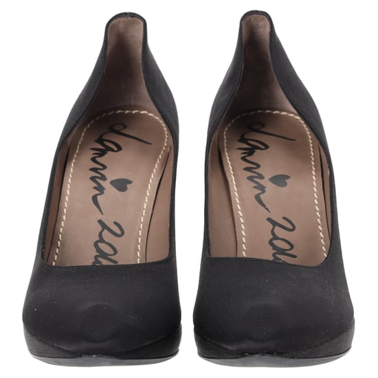 Lanvin Pumps met spitse neus en plateauzool in zwart satijn - Image 4