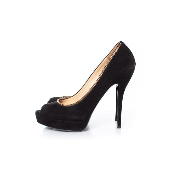 Gucci black suede peep-toe platform pumps - Image 2