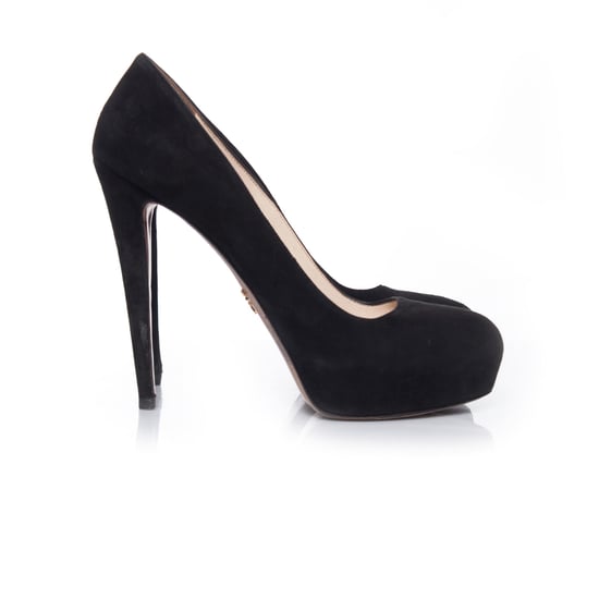 Prada zwarte suède plateau pumps. - Image 5