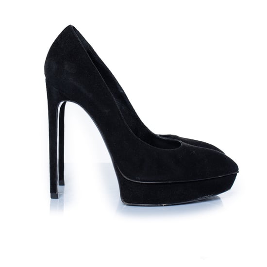 Saint Laurent Zwarte suède janis pump - Image 4