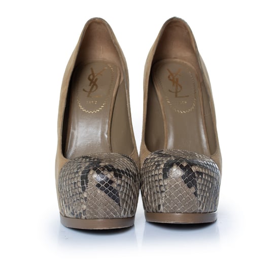 Yves Saint Laurent suède tribute pumps - Image 3