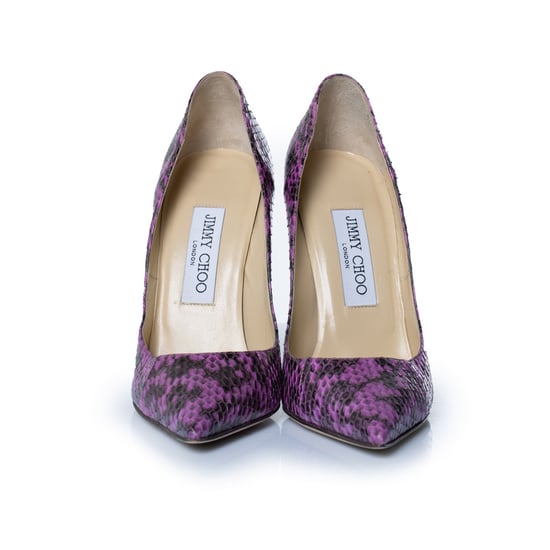 Jimmy Choo purple leather python pumps - Image 3