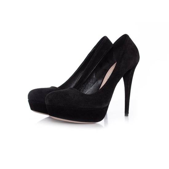 Miu Miu Black suede platform pumps. - Image 1