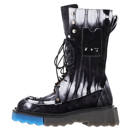 Off-White Tie Dye Sponzen Gevechtslaarzen in Zwart Suède - Image 4