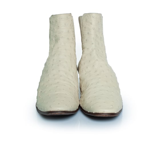 Saint Laurent Wyatt-stövlar i strutsläder - Image 3