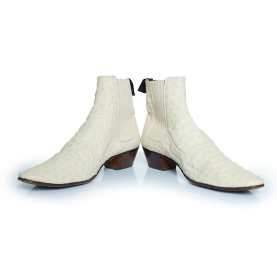 Saint Laurent Wyatt-stövlar i strutsläder - Image 5