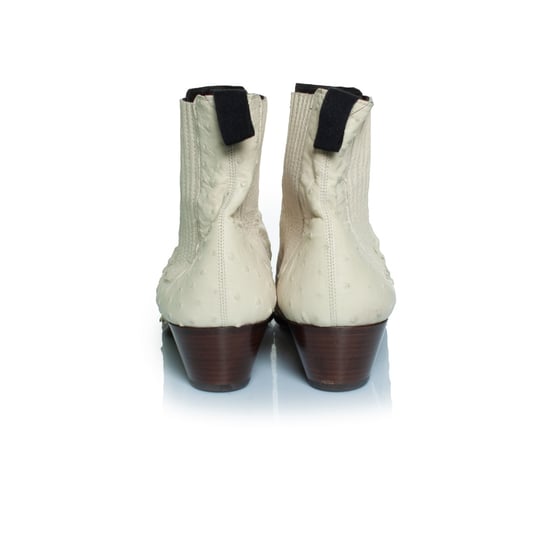Saint Laurent Wyatt-stövlar i strutsläder - Image 6